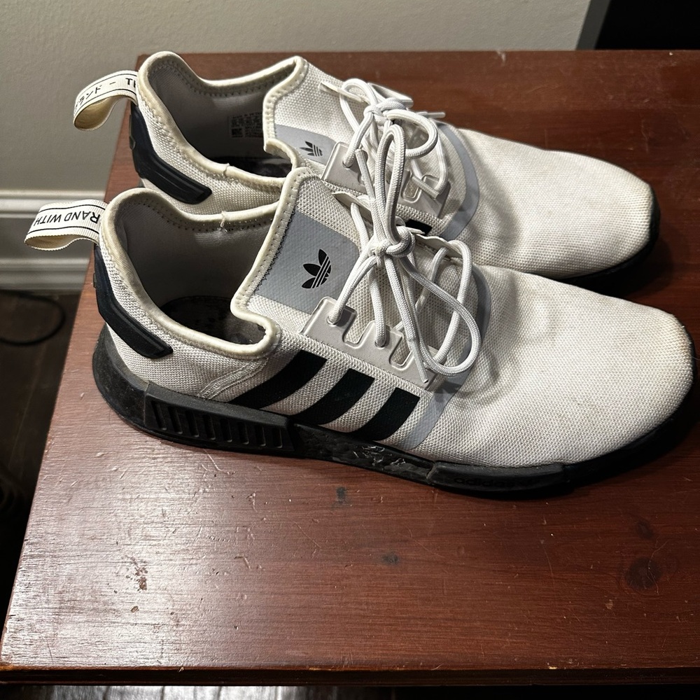 Adidas White and Black Camo Boost Sneakers